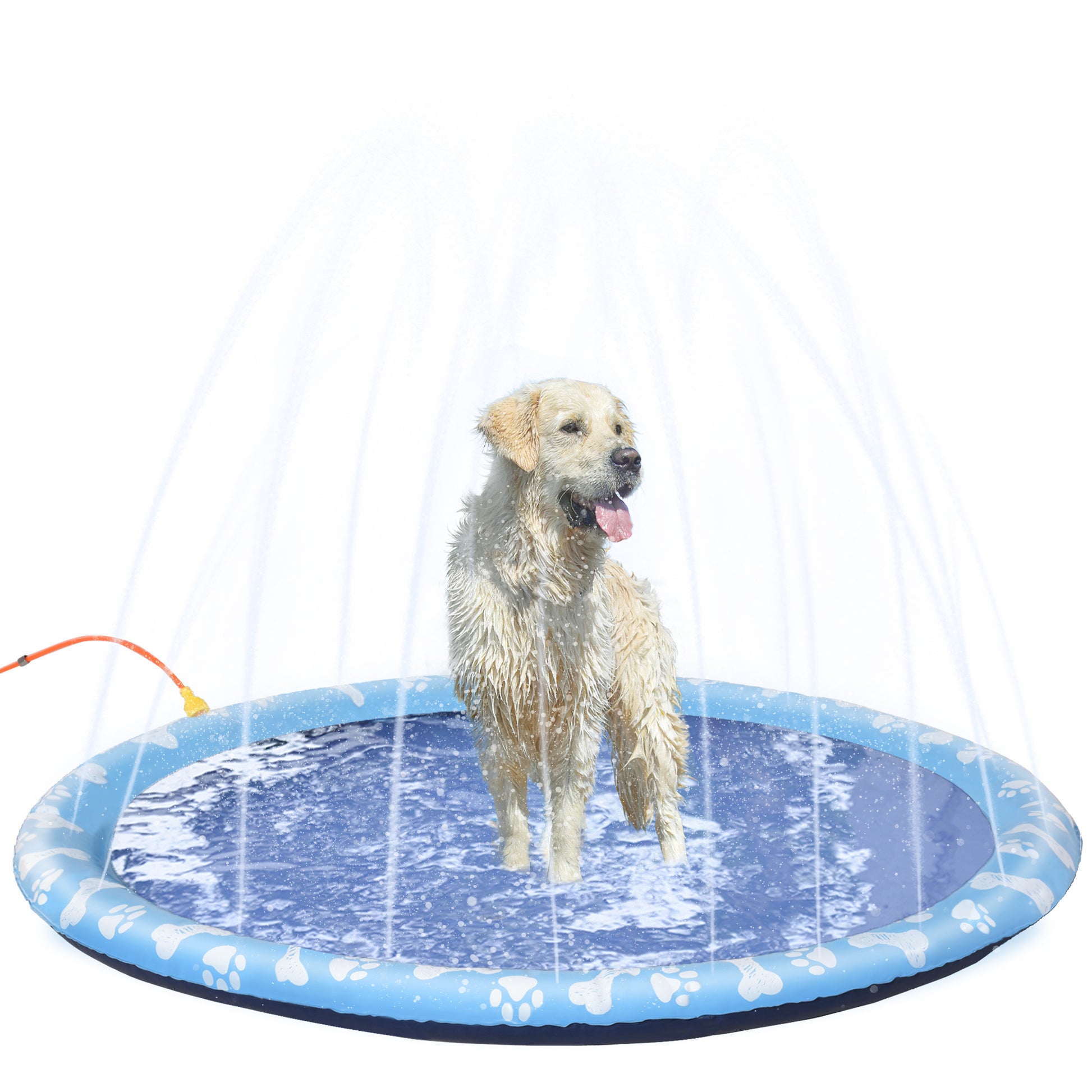 Splash Pad Sprinkler for Pets Dog Bath Pool Water Game Mat Outdoor