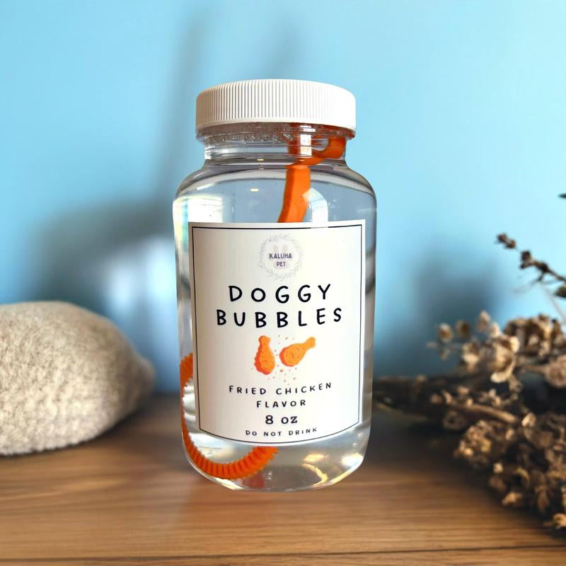 Gourmet Dog Bubbles - Scented & Flavored for Pets (Fried Chicken, Maple Bacon, Peanut Butter, Blueberry, Pumpkin Pie)