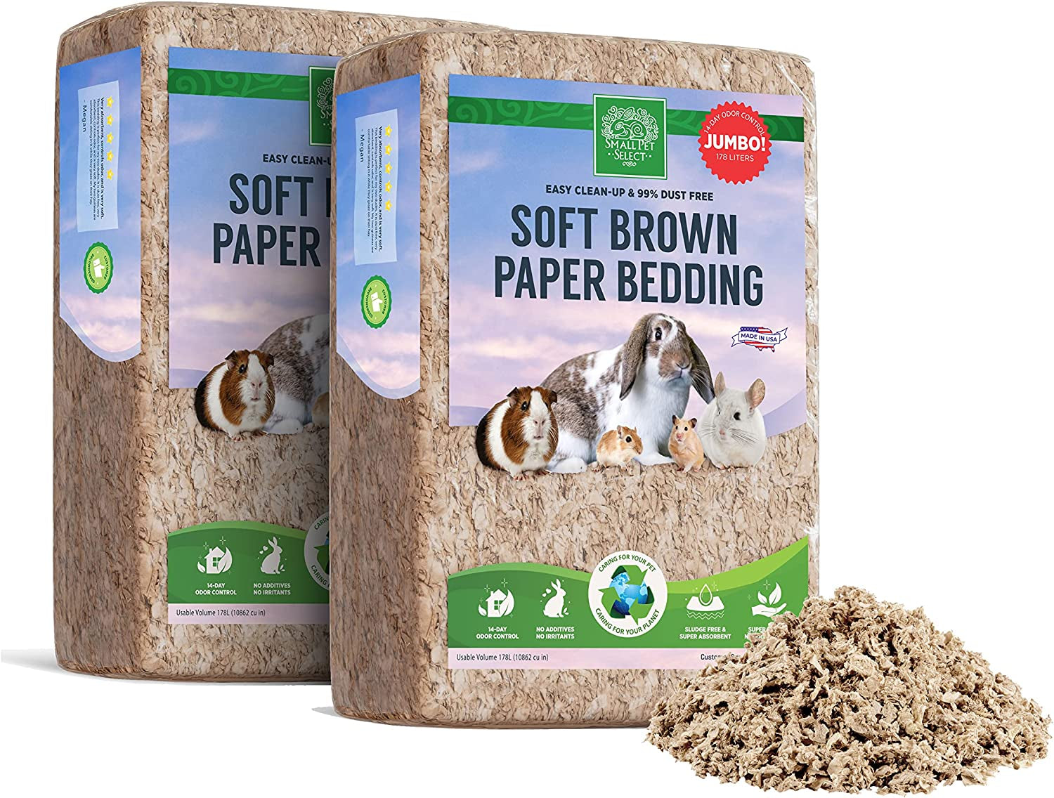 Natural Paper Bedding, Jumbo 178L, 2-Pack