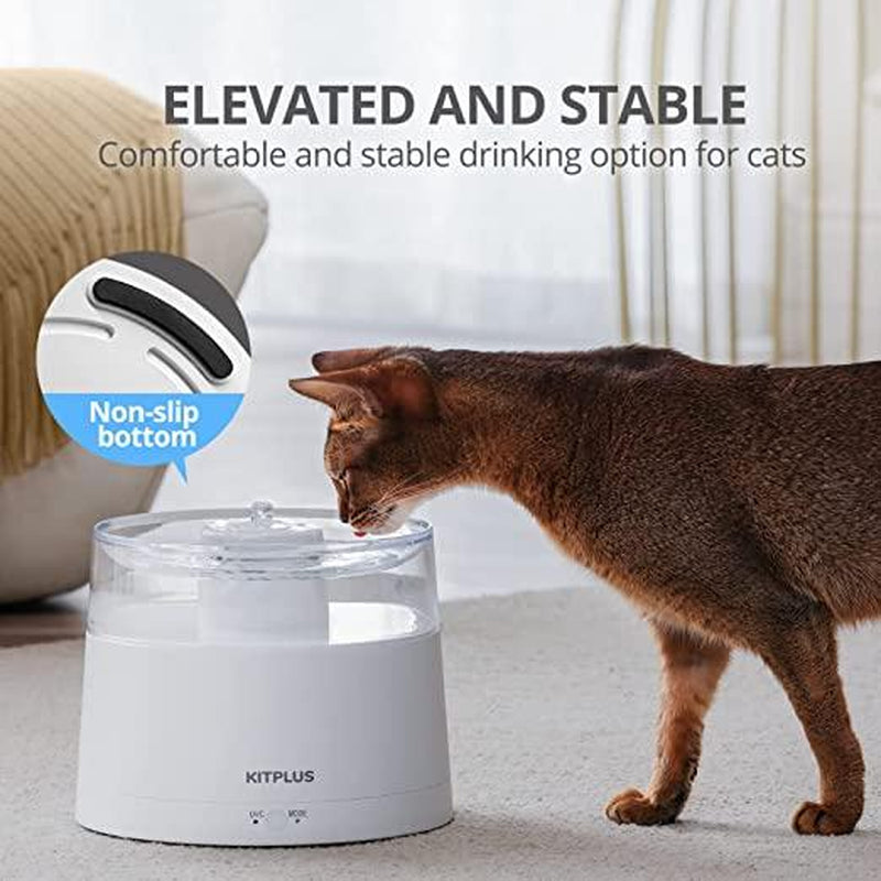 Kit plus Cat Water Fountain with Wireless Pump, [Separation of Water and Electricity] [99.99% Safe and Clean] Automatic Cat Fountain, Smart Modes, Easy to Clean, Ultra Quiet Pet Water Fountain -KITPLUS