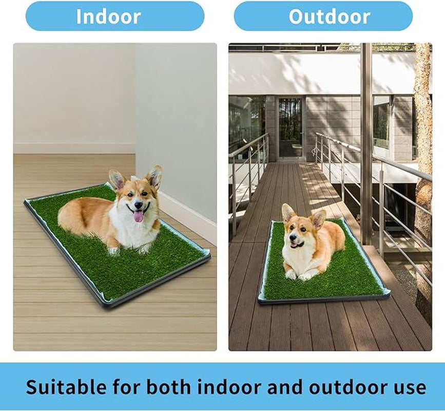 Dog Grass Pad with Tray, Indoor Dog Potty ,Artificial Fakedisposable Puppy Pads,For Puppy Training Apartment,Outdoor Use, Easy to Clean Puppy Toilet Training Pad, Ideal for Medium & Small Dogs