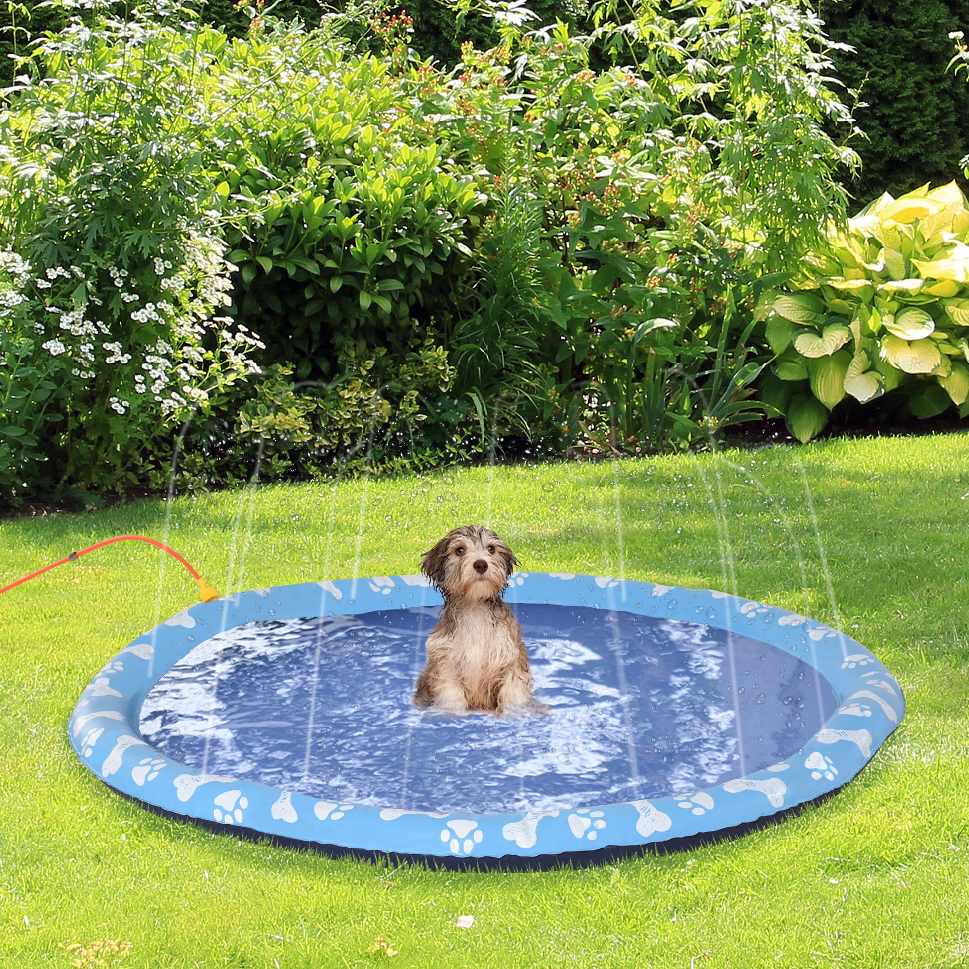 Splash Pad Sprinkler for Pets Dog Bath Pool Water Game Mat Outdoor