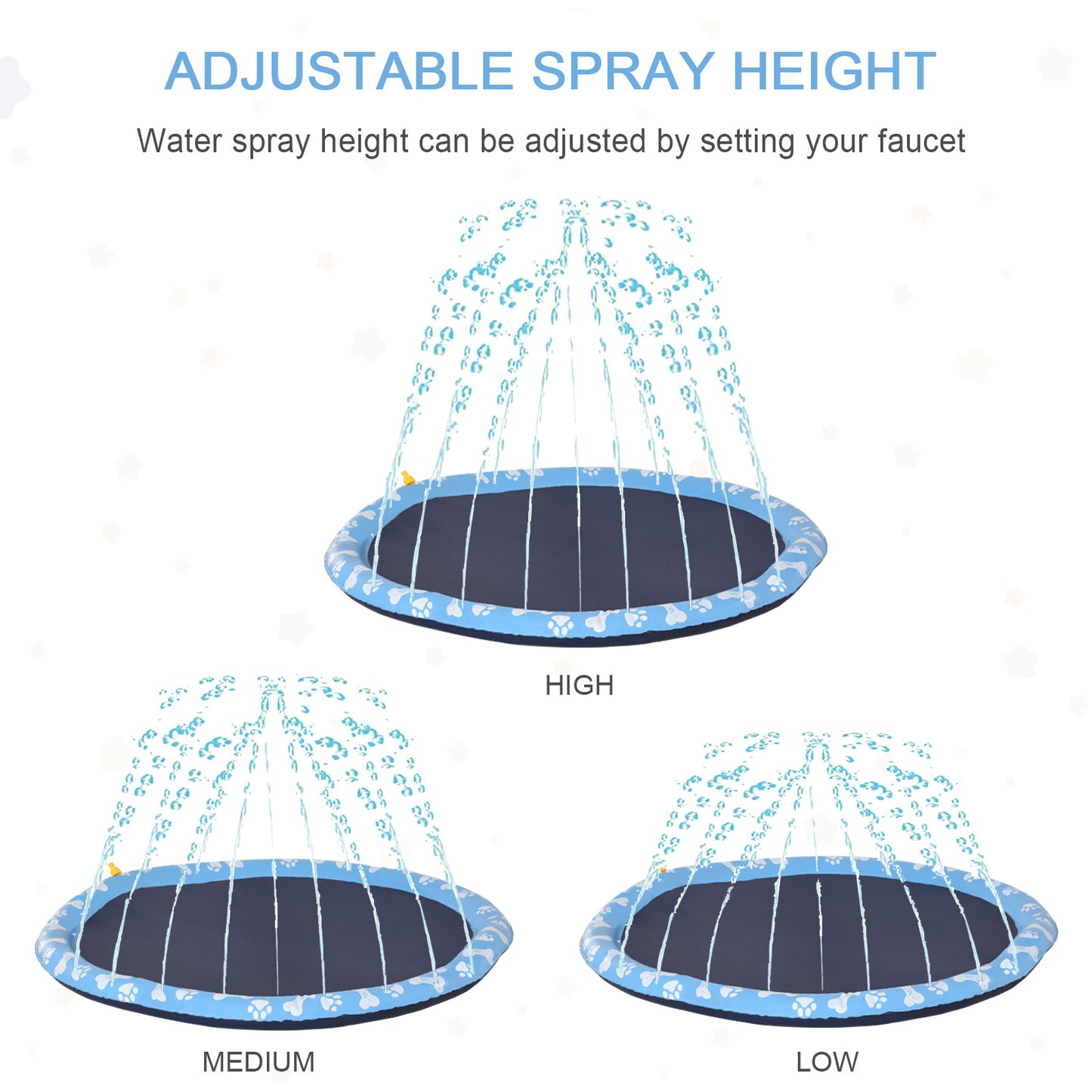 Splash Pad Sprinkler for Pets Dog Bath Pool Water Game Mat Outdoor