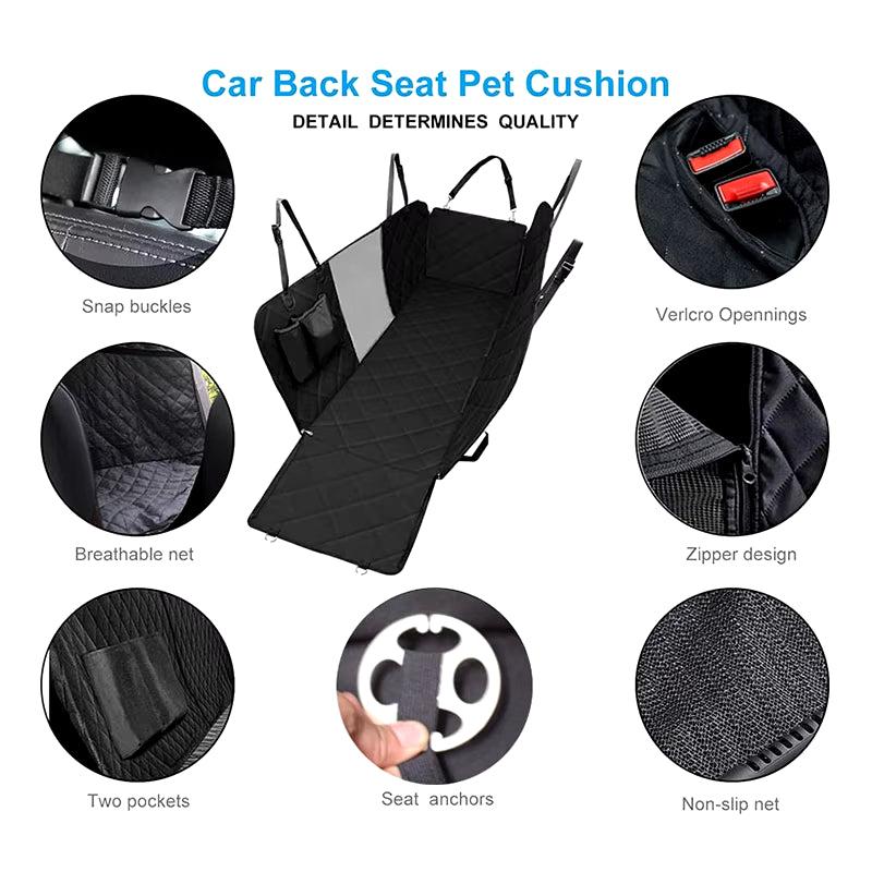 143×153CM Double Zipper Car Pet Seat Pad Waterproof Dirt Resistant Suitable Multiple Models Solid Color Cars Rear Seats Cushion