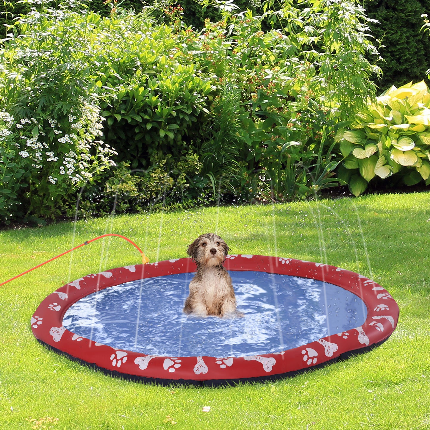 Splash Pad Sprinkler for Pets Dog Bath Pool Water Game Mat Outdoor